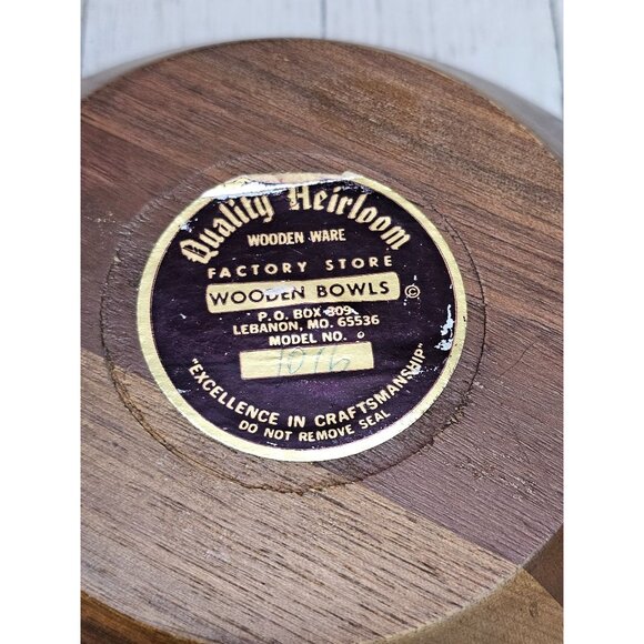 Vintage MCM Quality Heirloom Wooden Ware Model 1016 Set of 2 Rustic Oak Bowls - Picture 5 of 7